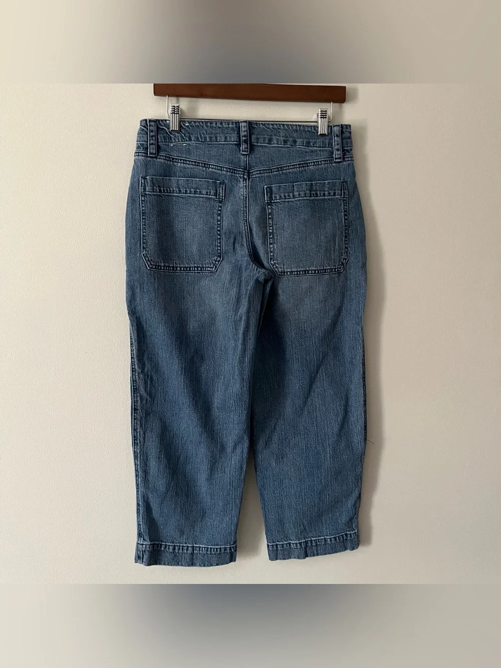 Talbot’s Linen Blend Straight Crop Utility Style Jeans Sz 6